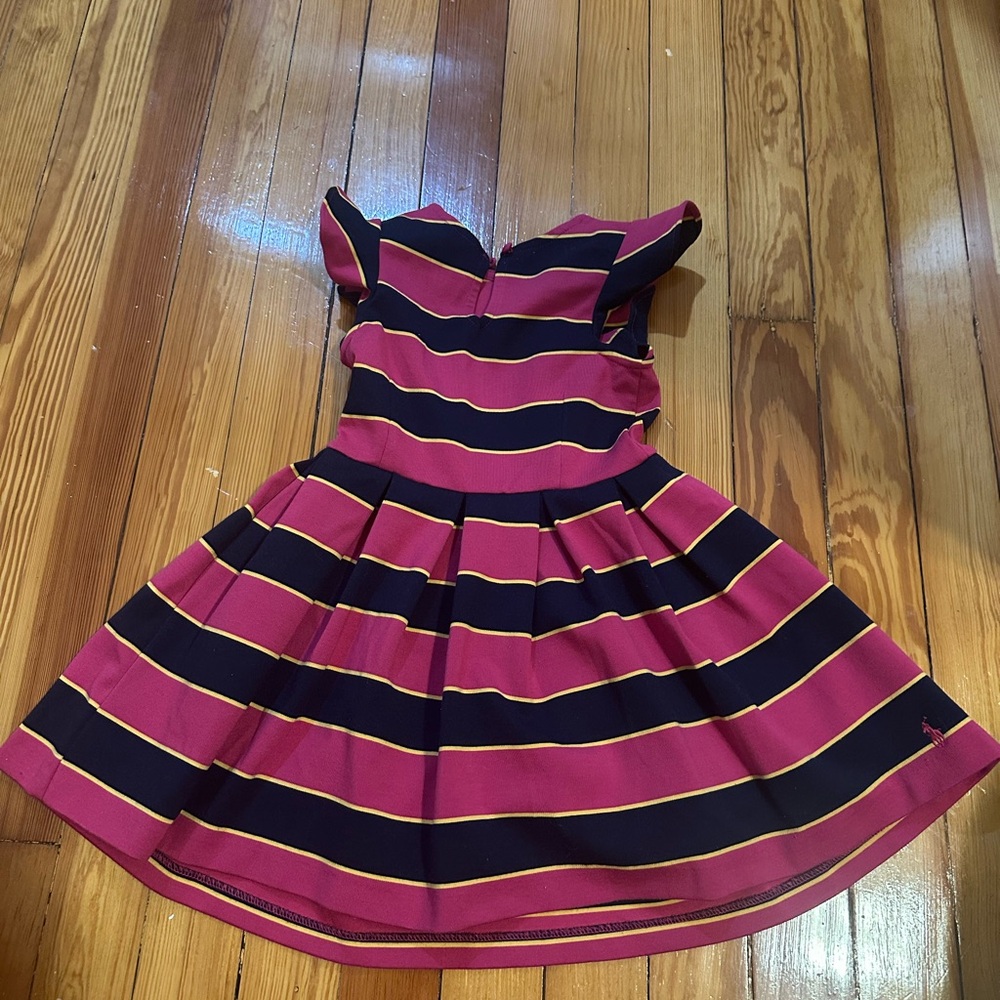 Polo by Ralph Lauren Pink and Navy Striped Dress